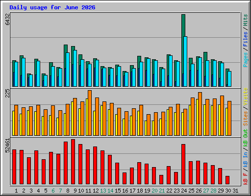 Daily usage for June 2026