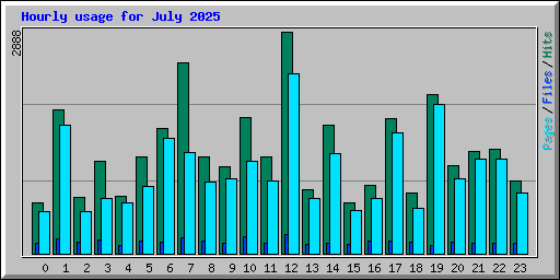 Hourly usage for July 2025