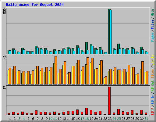 Daily usage for August 2024