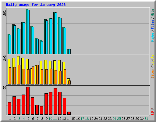 Daily usage for January 2026