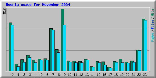 Hourly usage for November 2024