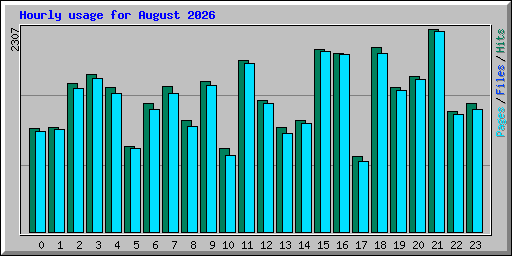 Hourly usage for August 2026